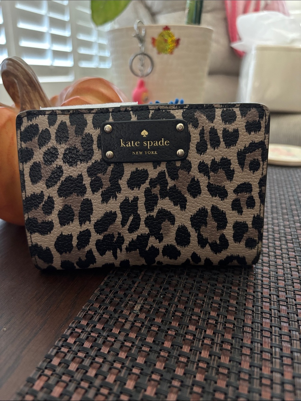 kate spade Leopard Print Wallet - Tan/Black